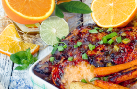 Pieczony kurczak w sosie pomarańczowym